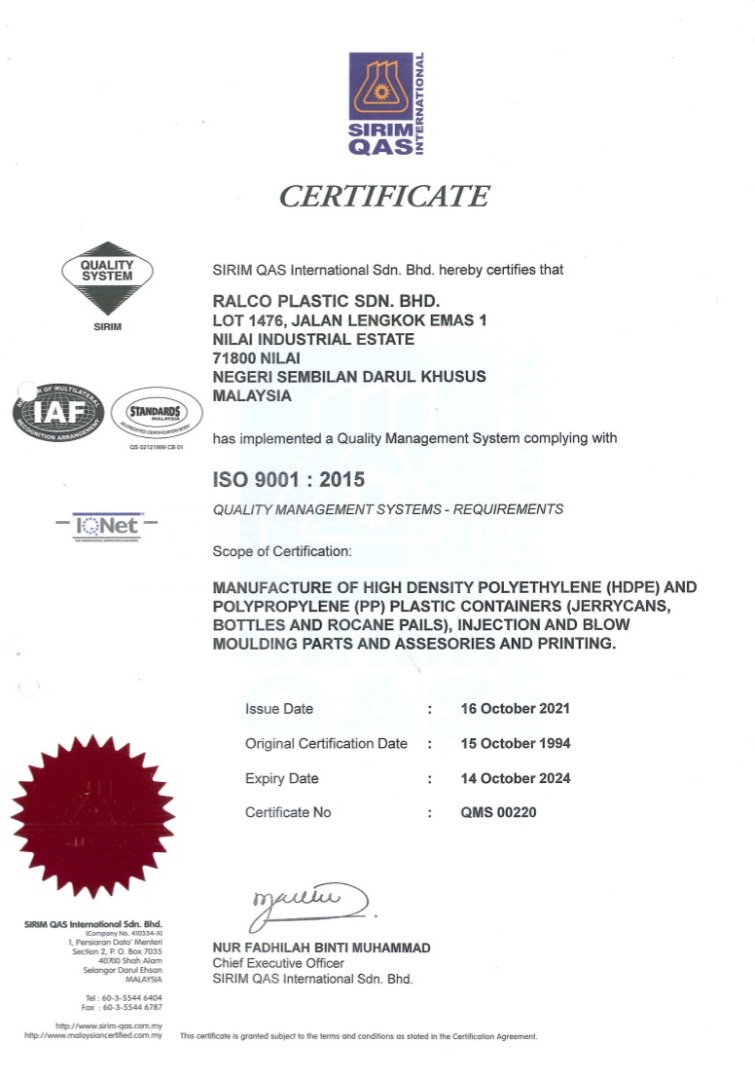 ISO 9001 2015 Cert